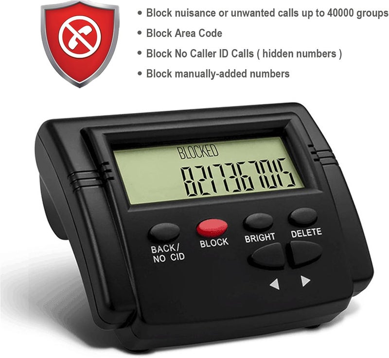 TelPal Call Blocker Box for Landline Phones with Caller ID Display, 4000 Number Capacity - to Block Hidden Numbers, Telemarketer Calls, Nuisance Calls, Hidden Numbers,Area Codes & Spam Calls - Image 2